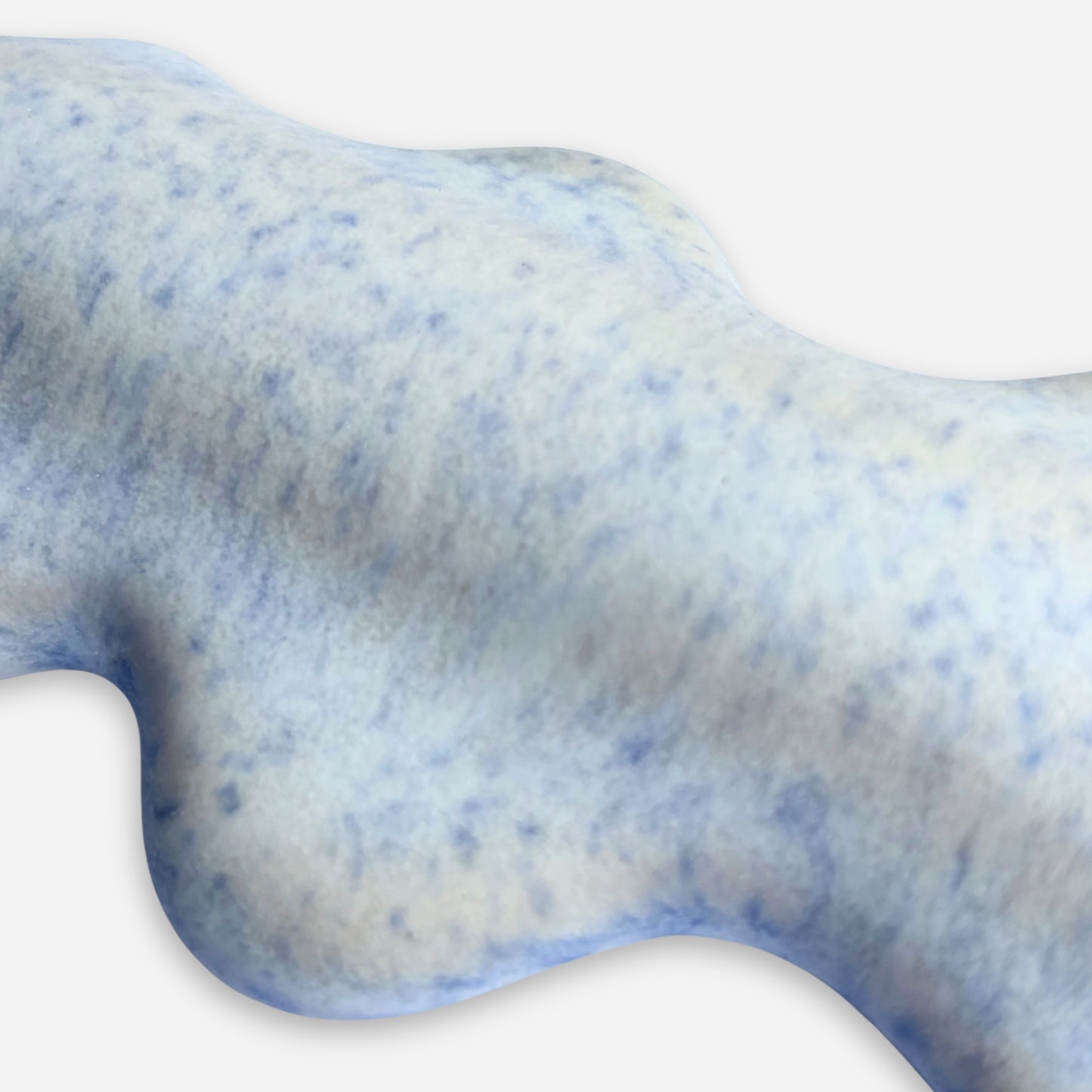 detail blue speckled glaze ceramic mezuzah case handmade texture