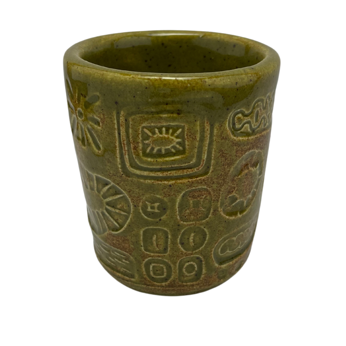 Handcrafted Stoneware Cup - Kosher Dill Green, 3.5 oz