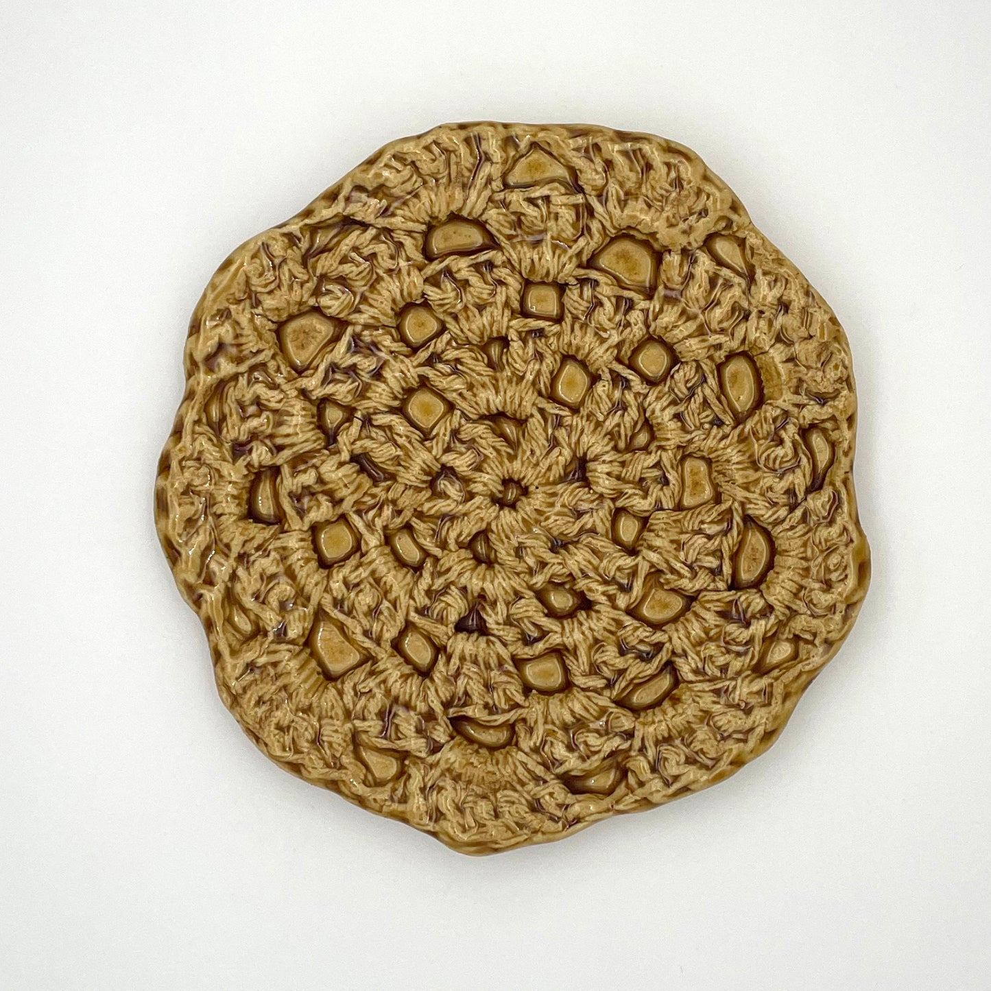 Handmade ceramic crochet dish – large jewelry storage tray, perfect for rings, earrings, and small keepsakes. wholesale