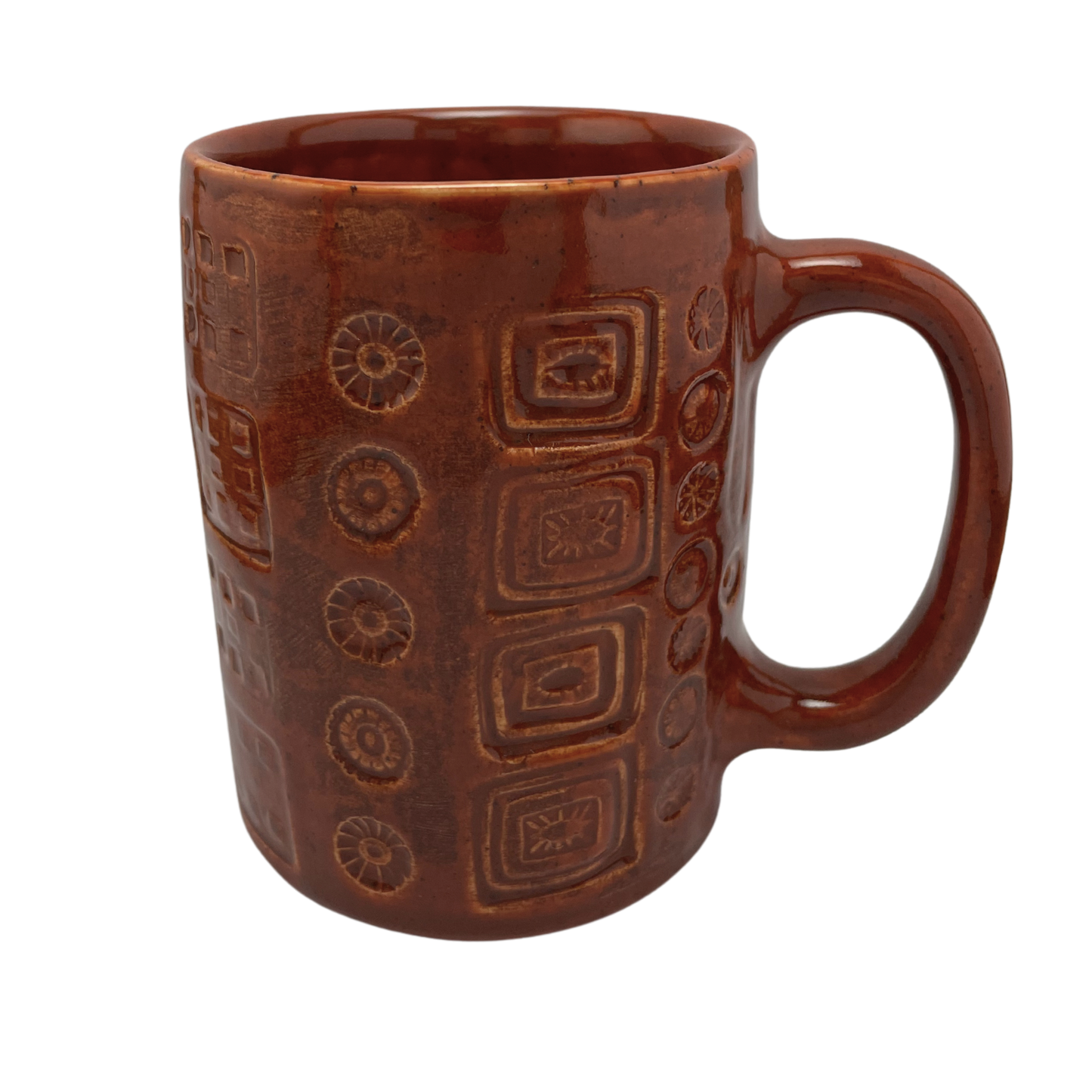 large mug ceramic oversized coffee mug burnt orange reddish brown handmade vintage style