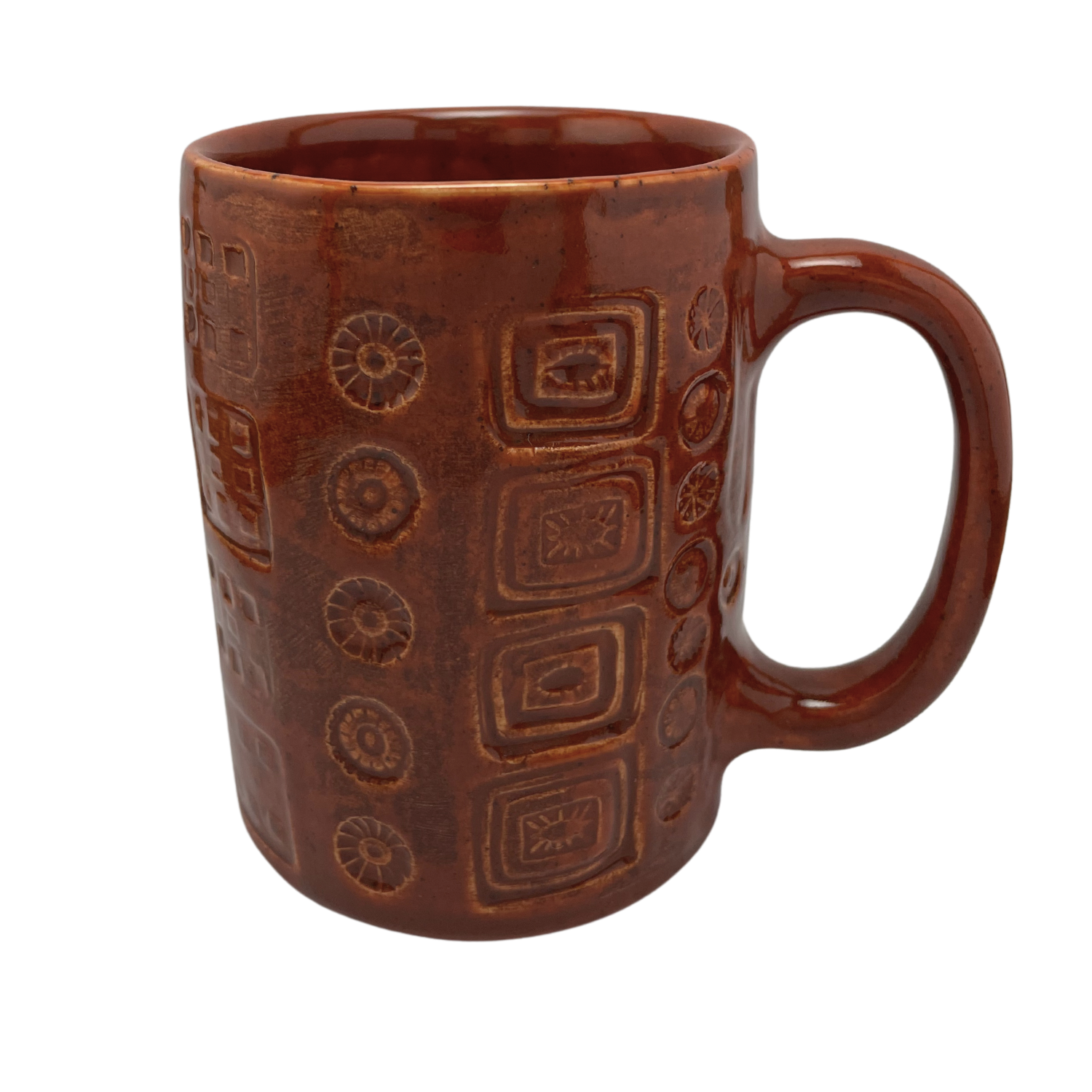 large mug ceramic oversized coffee mug burnt orange reddish brown handmade vintage style
