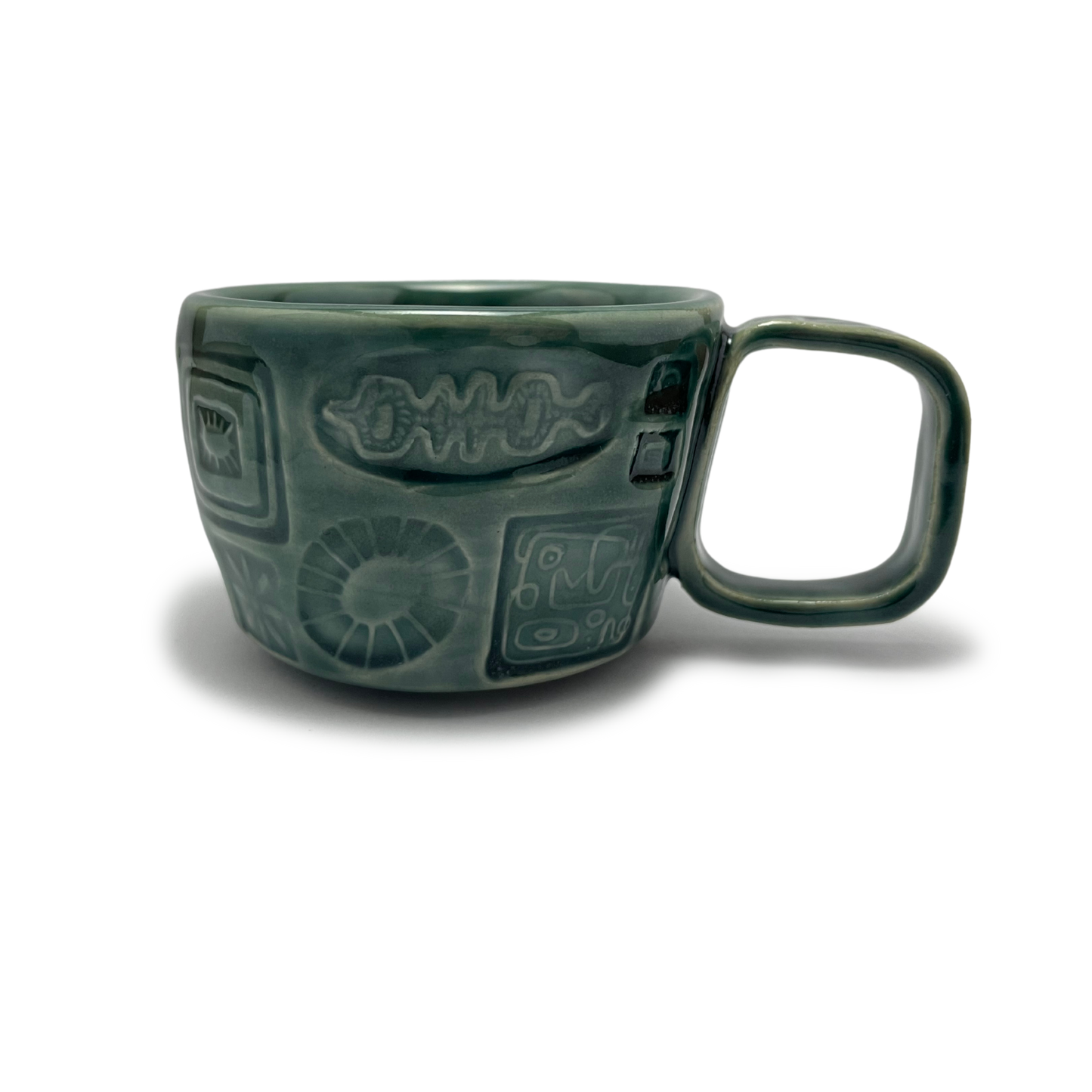 coffee mug or teacup handmade in california by shana ostrowiecki teal turquoise blue ceramic pottery homewares