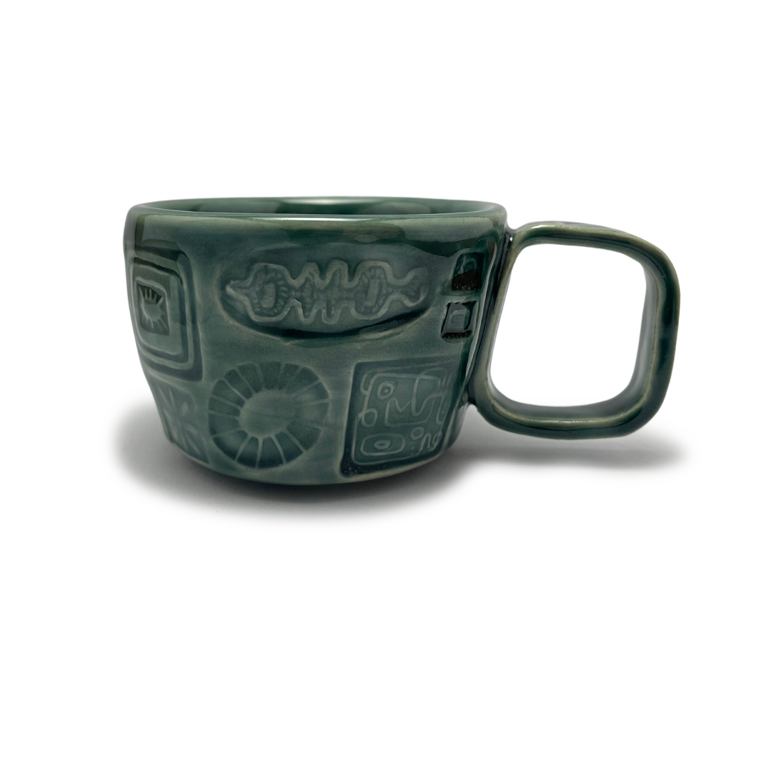 coffee mug or teacup handmade in california by shana ostrowiecki teal turquoise blue ceramic pottery homewares
