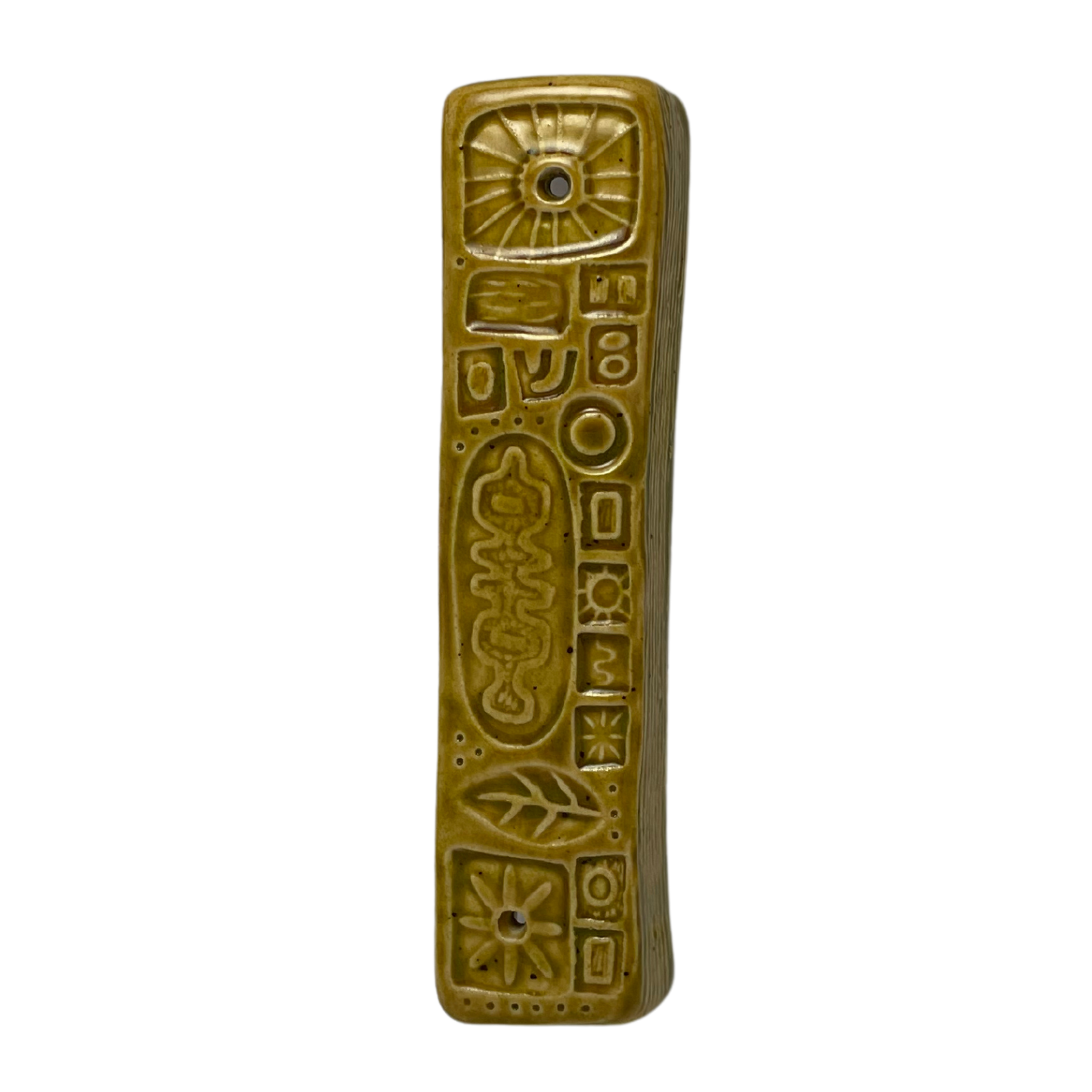 Handcrafted Mezuzah - Sour Pickle Green