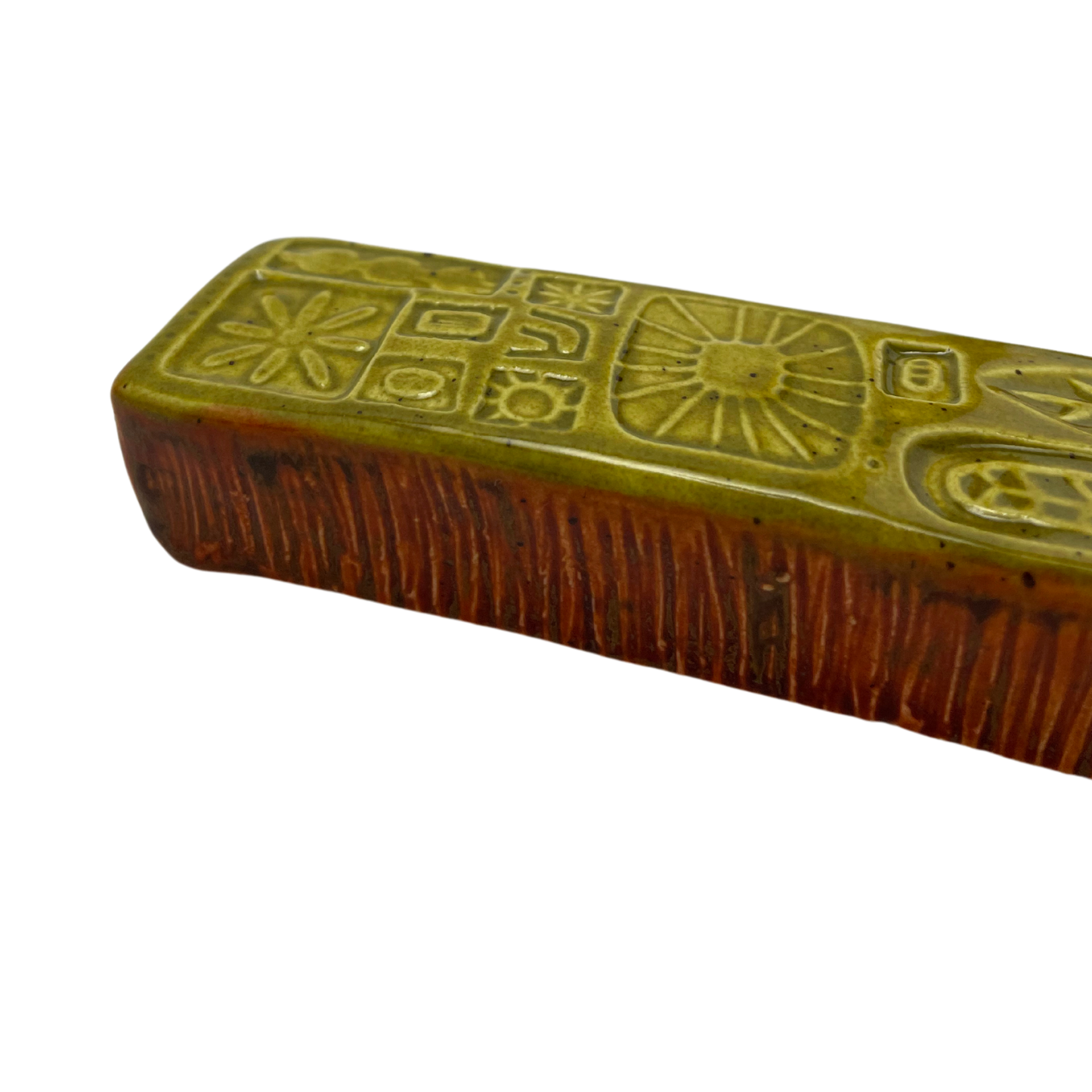 Handcrafted Mezuzah - Kosher Dill Green and Charoset Burnt Orange