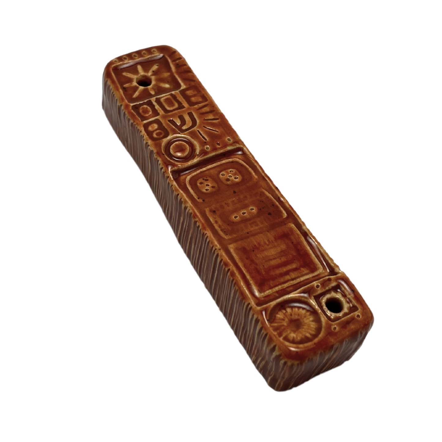 Handcrafted Mezuzah - Amber Honey
