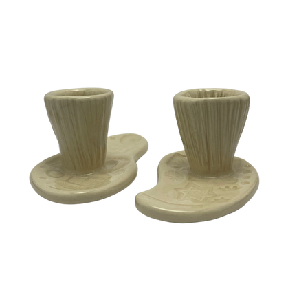 Shabbat Candle Holder Set - Matzo Ball Off-White