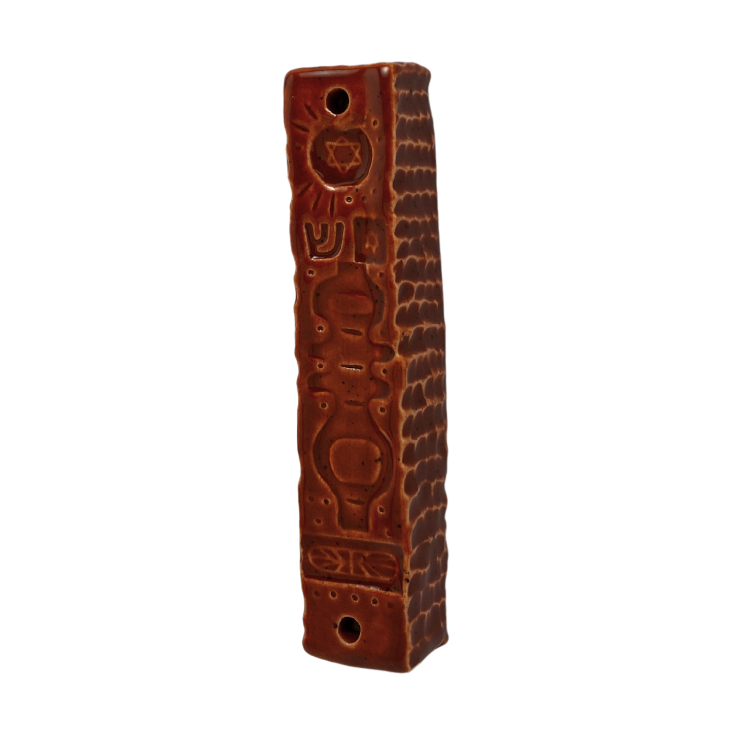 Handcrafted Mezuzah - Charoset Burnt Orange