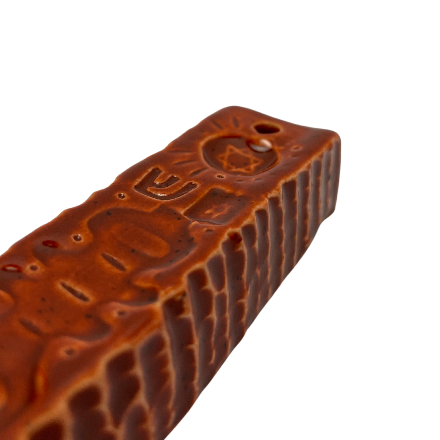 Handcrafted Mezuzah - Charoset Burnt Orange