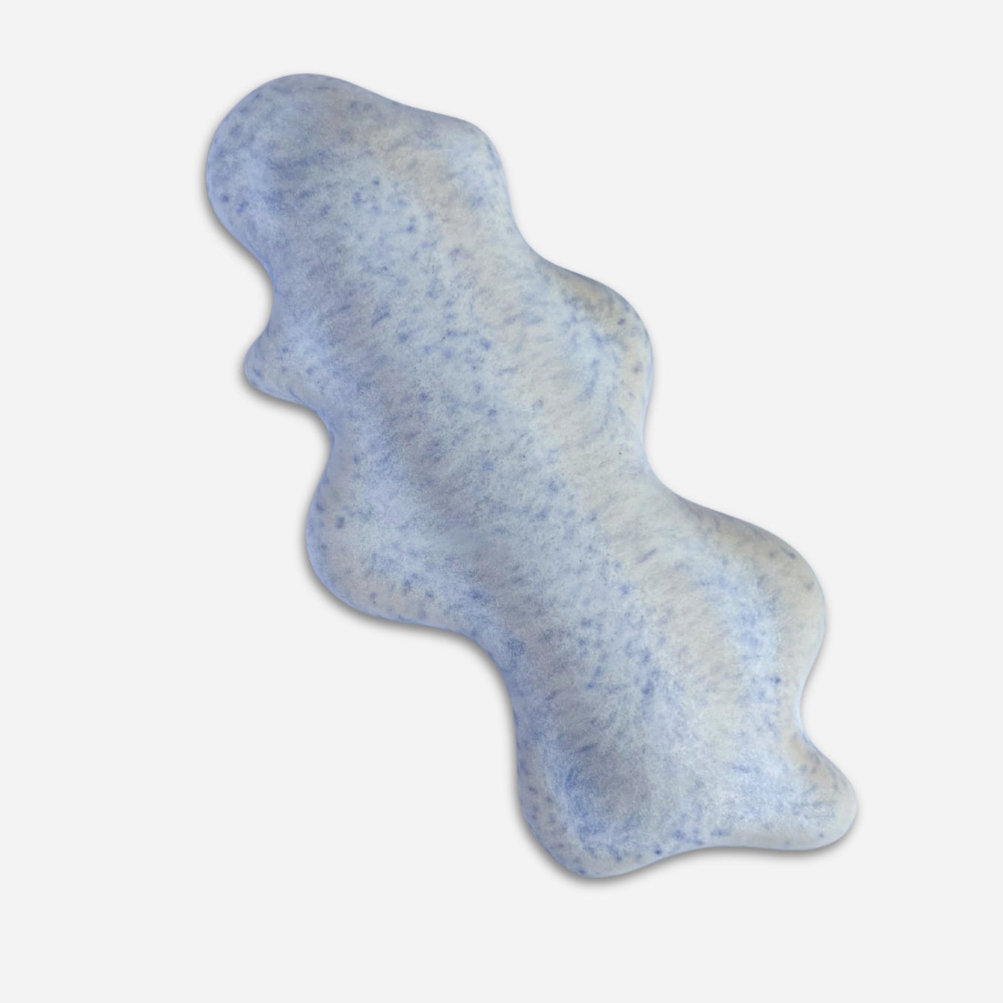 handmade ceramic mezuzah case blue speckled glaze modern judaica