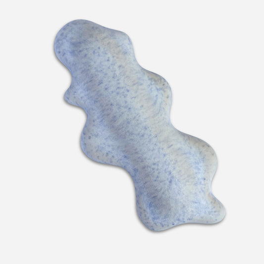 handmade ceramic mezuzah case blue speckled glaze modern judaica