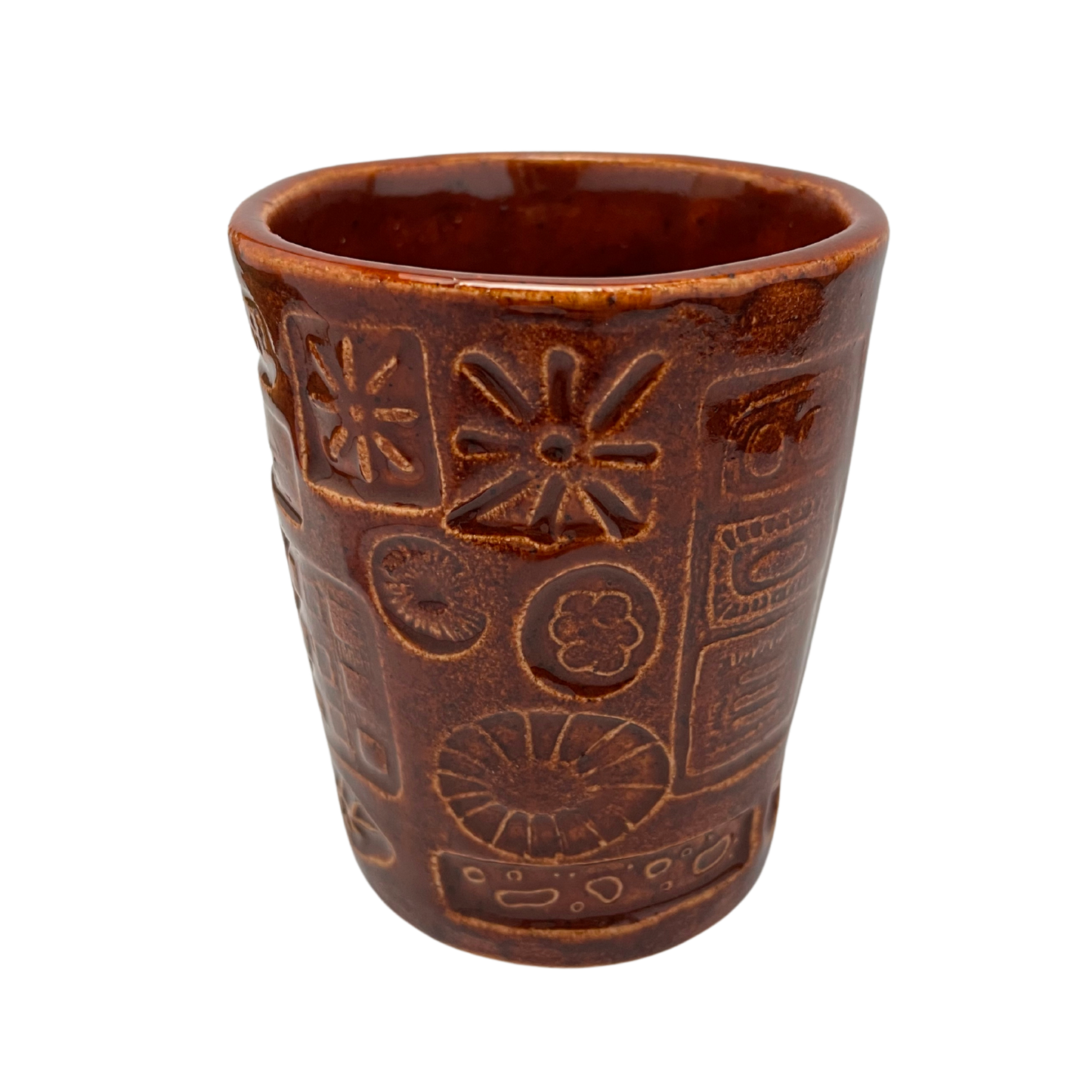 Handcrafted Stoneware Cup - Charoset Burnt Orange, 4 oz