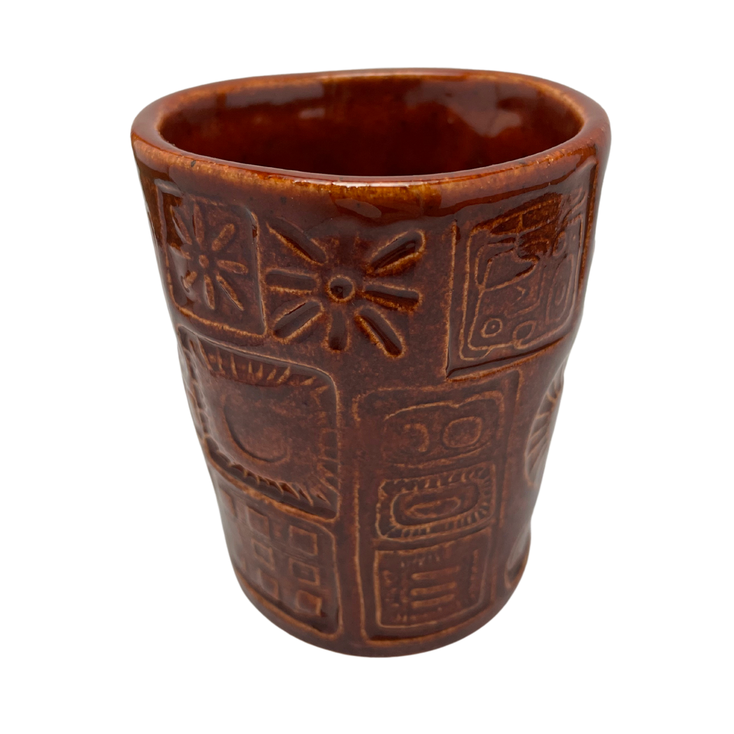 Handcrafted Stoneware Cup - Charoset Burnt Orange, 4 oz