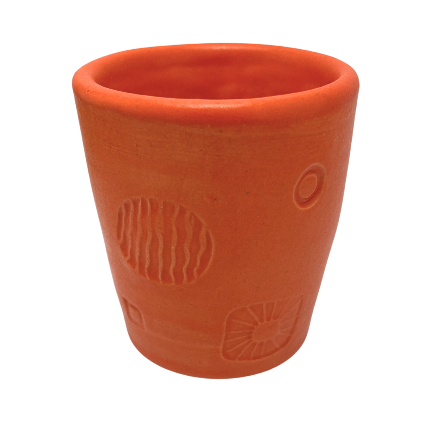 Handmade Cups vintage pottery style wine tumblers retro ceramics drinking glasses for wine coffee tea shabbat kiddush drinkware kitchen home bright orange