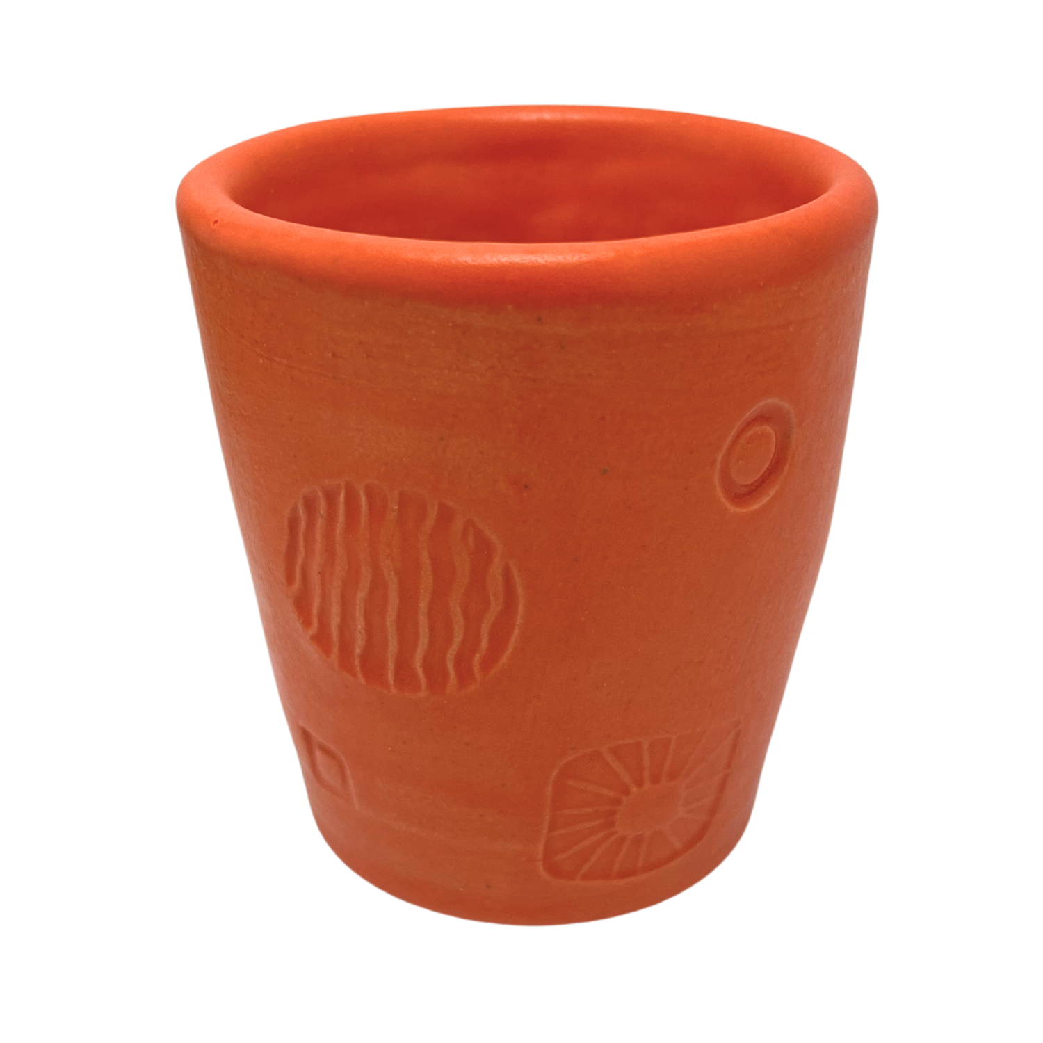 Handmade Cups vintage pottery style wine tumblers retro ceramics drinking glasses for wine coffee tea shabbat kiddush drinkware kitchen home bright orange