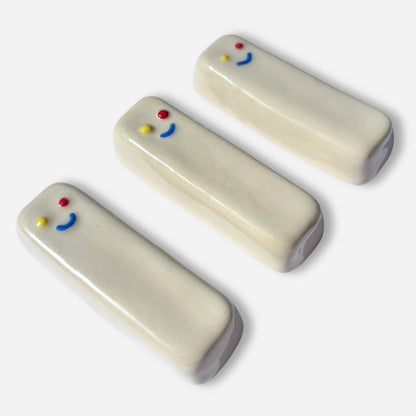 handmade mezuzah cases ceramic smiley face colorful minimalist judaica gift