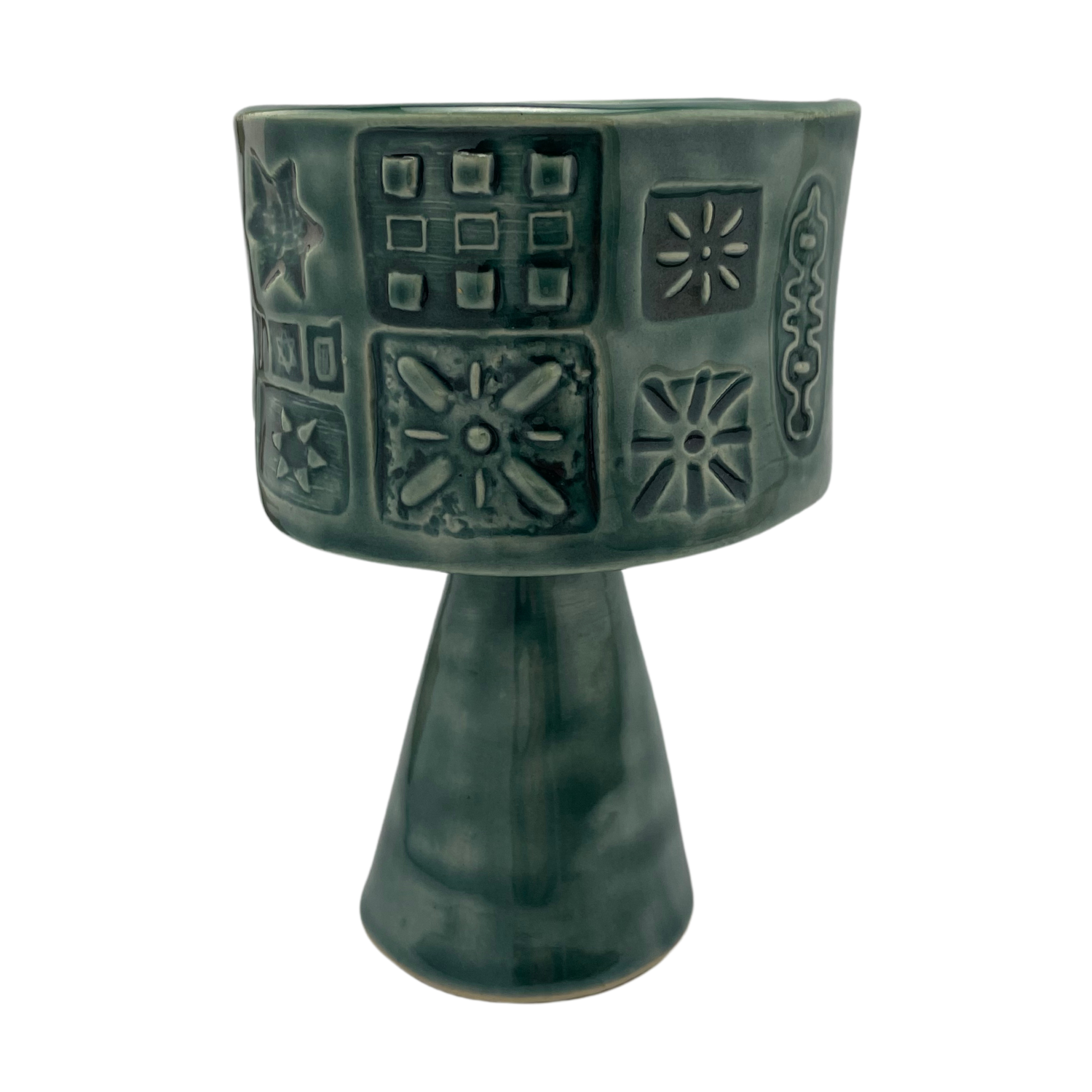 Jewish kiddish cup shabbat, ceramic handmade sabbath day cups, judaica store for judaism, painted pottery glasses shabbos, jewish gifts, jewish wedding, judaica art by Shana Ostrowiecki made in California, usa vintage style stemware teal blue turquoise