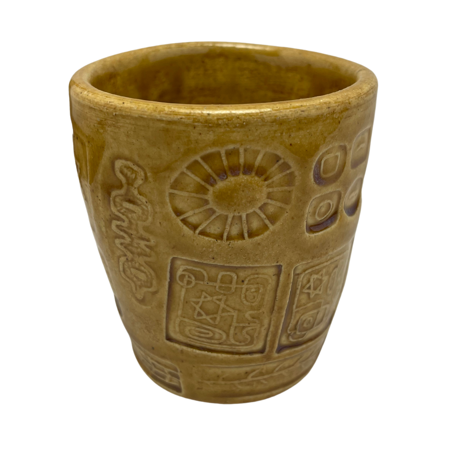 Handcrafted Kiddush Cup - Deli Mustard Yellow, 4 oz