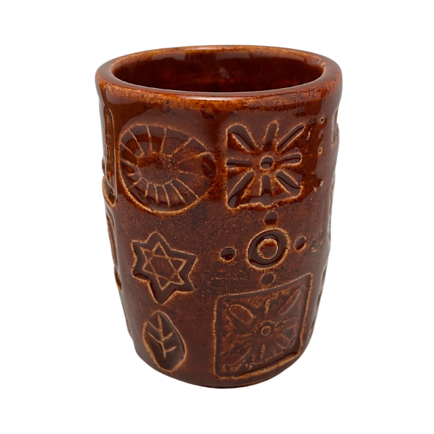 Handcrafted Kiddush Cup - Charoset Burnt Orange, 4 oz