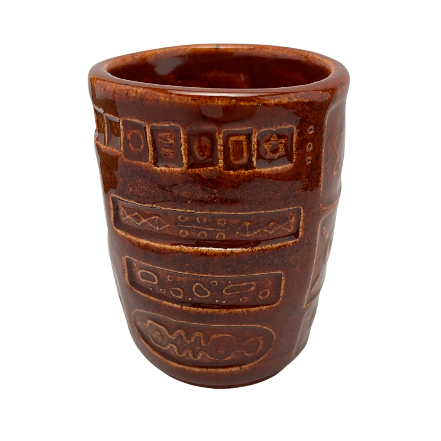 Handcrafted Kiddush Cup - Charoset Burnt Orange, 4 oz