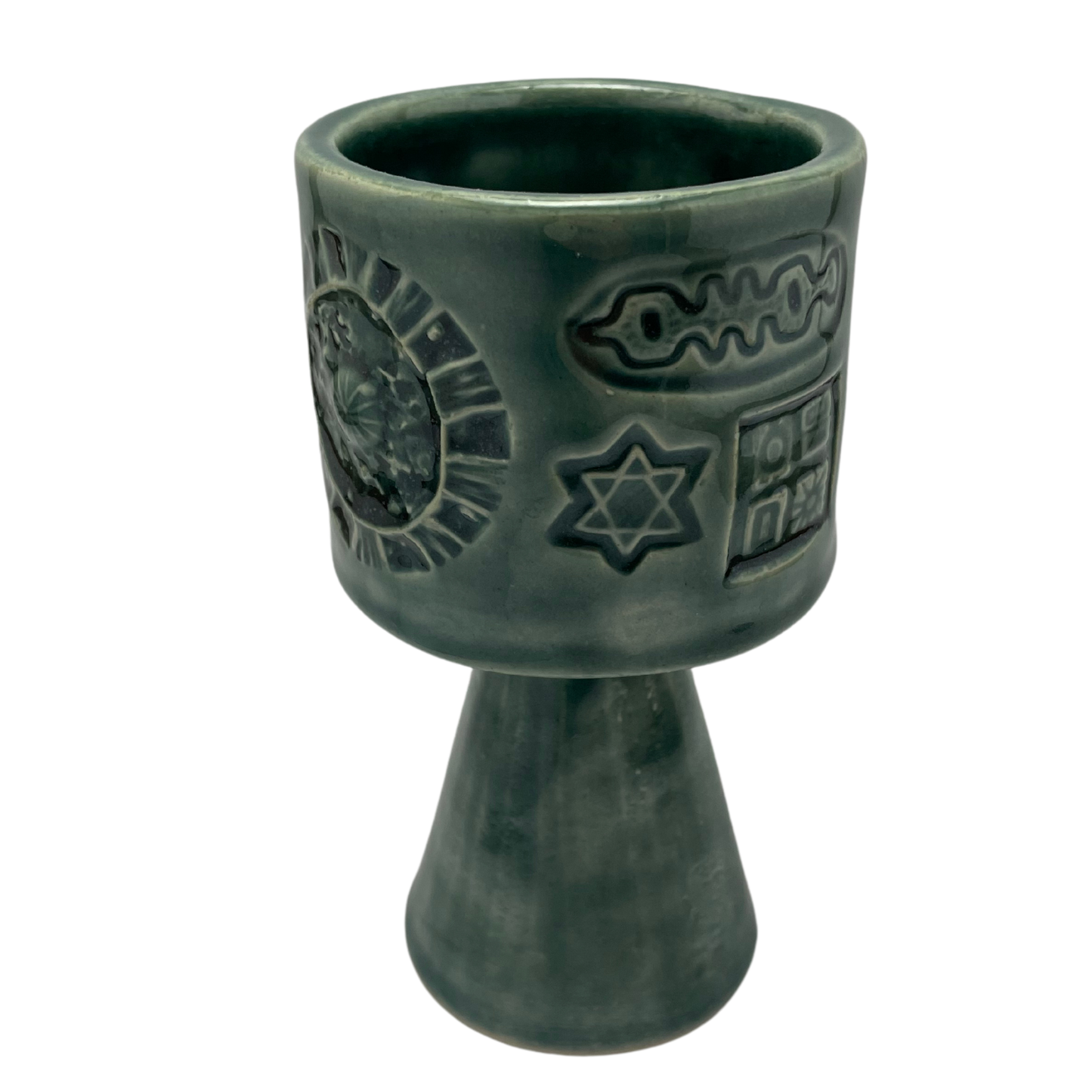 Tall Kiddush Cup - Tayer Teal, 4 oz