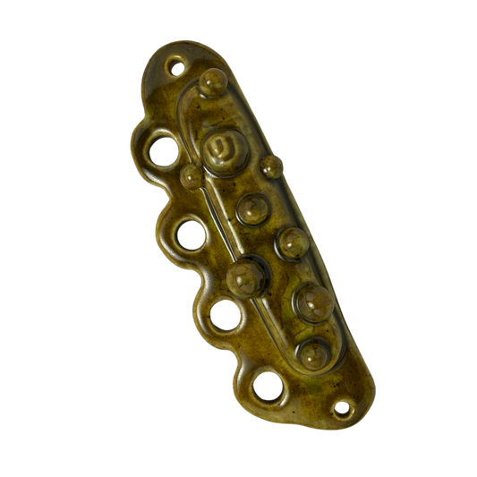 Handpainted Ceramic Mezuzah Mezuzot from Jewish shop selling Judaica art and gifts Handmade ceramic art green olive by artist shana ostrowiecki