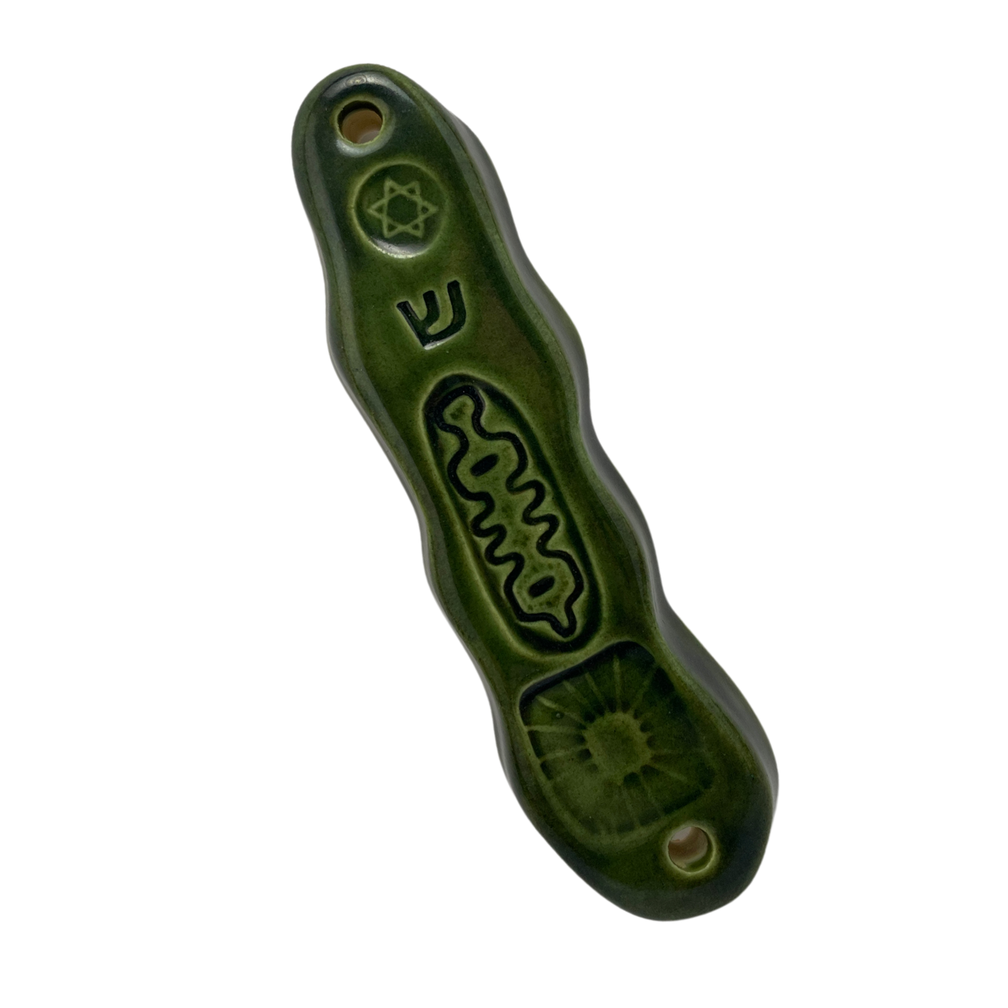 Handcrafted Mezuzah - Olive Green