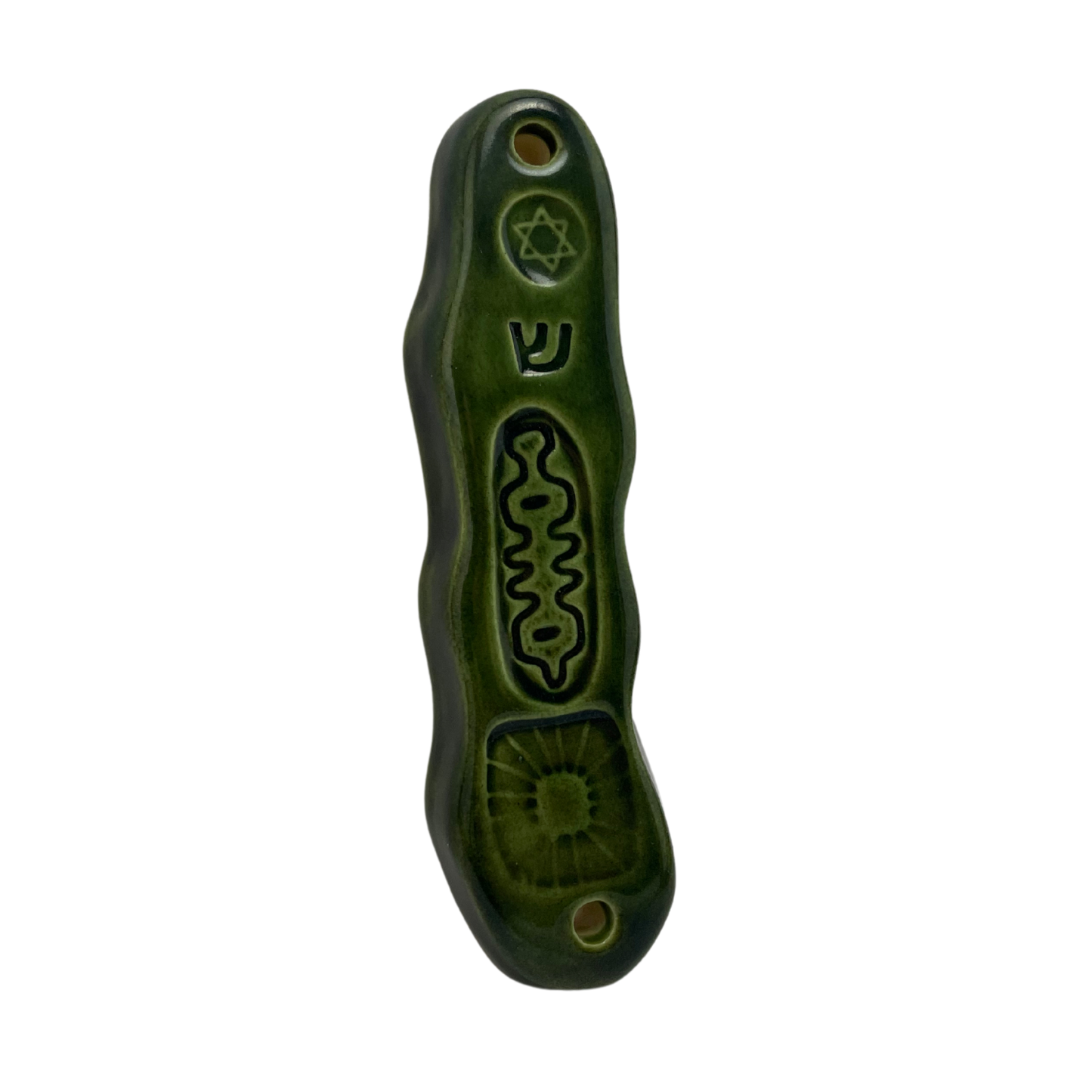 Handcrafted Mezuzah - Olive Green