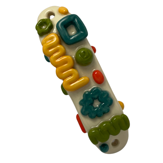 Handpainted Ceramic Mezuzah Mezuzot from Jewish shop selling Judaica art and gifts Handmade ceramic art by shana ostrowiecki