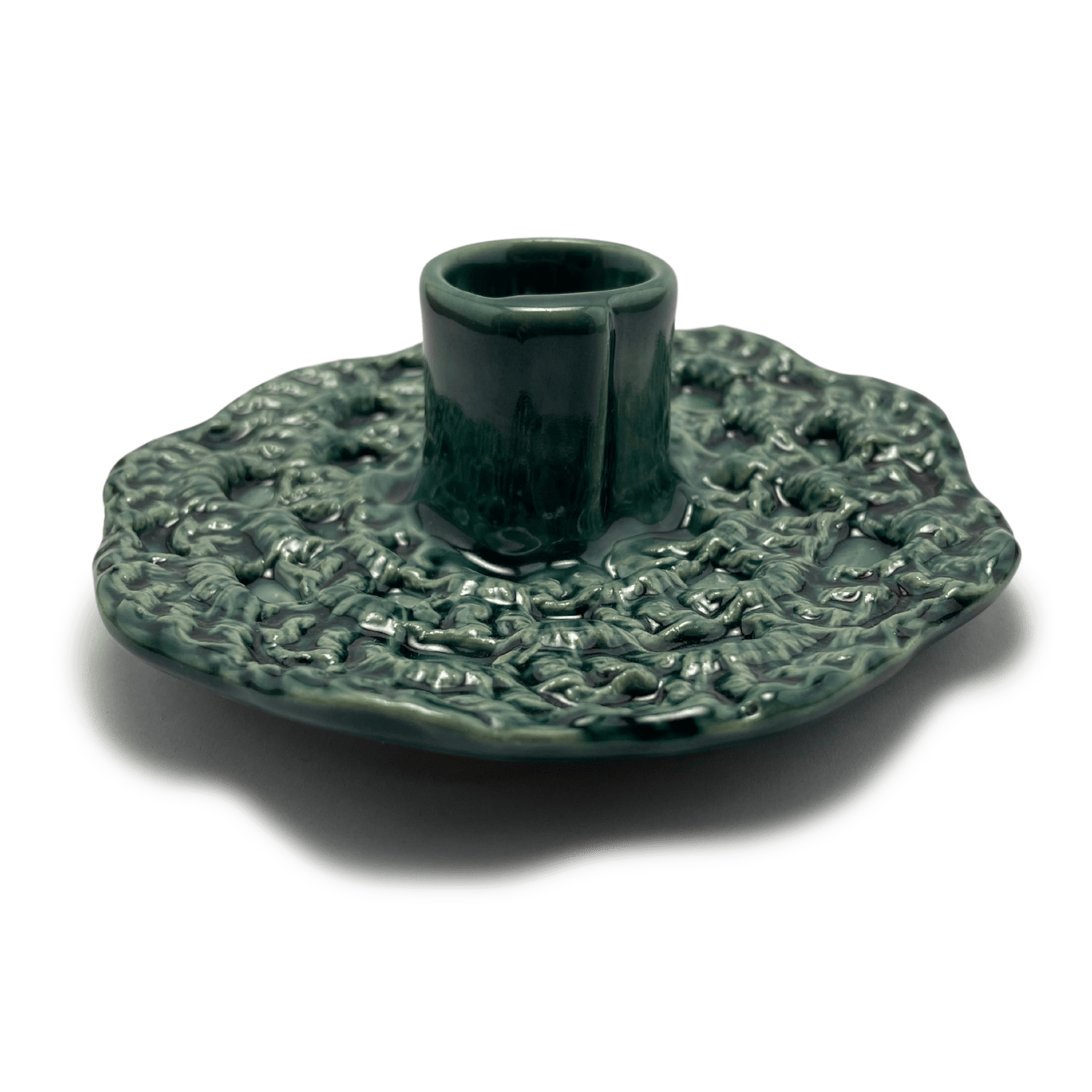 handmade one of a kind crochet ceramic candle holder, by shana ostrowiecki in california one of a kind tapered or shabbat candles teal blue turquoise