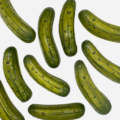 Handmade pickle mezuzah by Shana Ostrowiecki — fun mezuzah case perfect Jewish gift for housewarming or Jewish wedding
