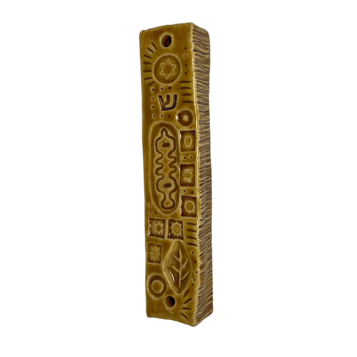 Handcrafted Mezuzah - Deli Mustard Yellow