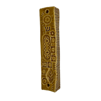 Handcrafted Mezuzah - Deli Mustard Yellow