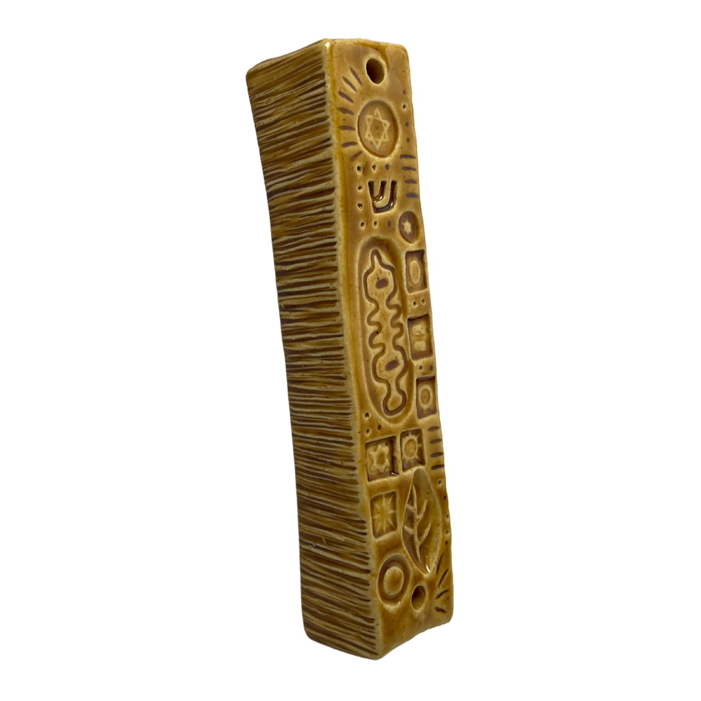 Handcrafted Mezuzah - Deli Mustard Yellow