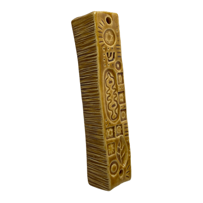Handcrafted Mezuzah - Deli Mustard Yellow