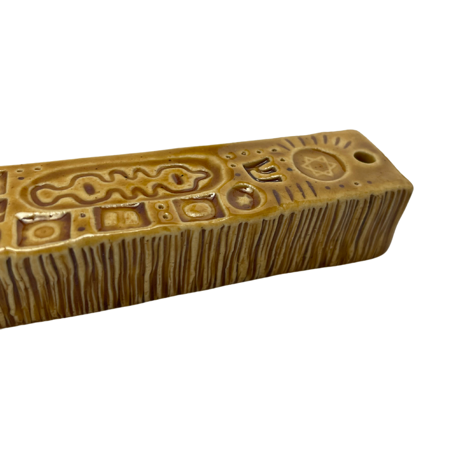 Handcrafted Mezuzah - Deli Mustard Yellow