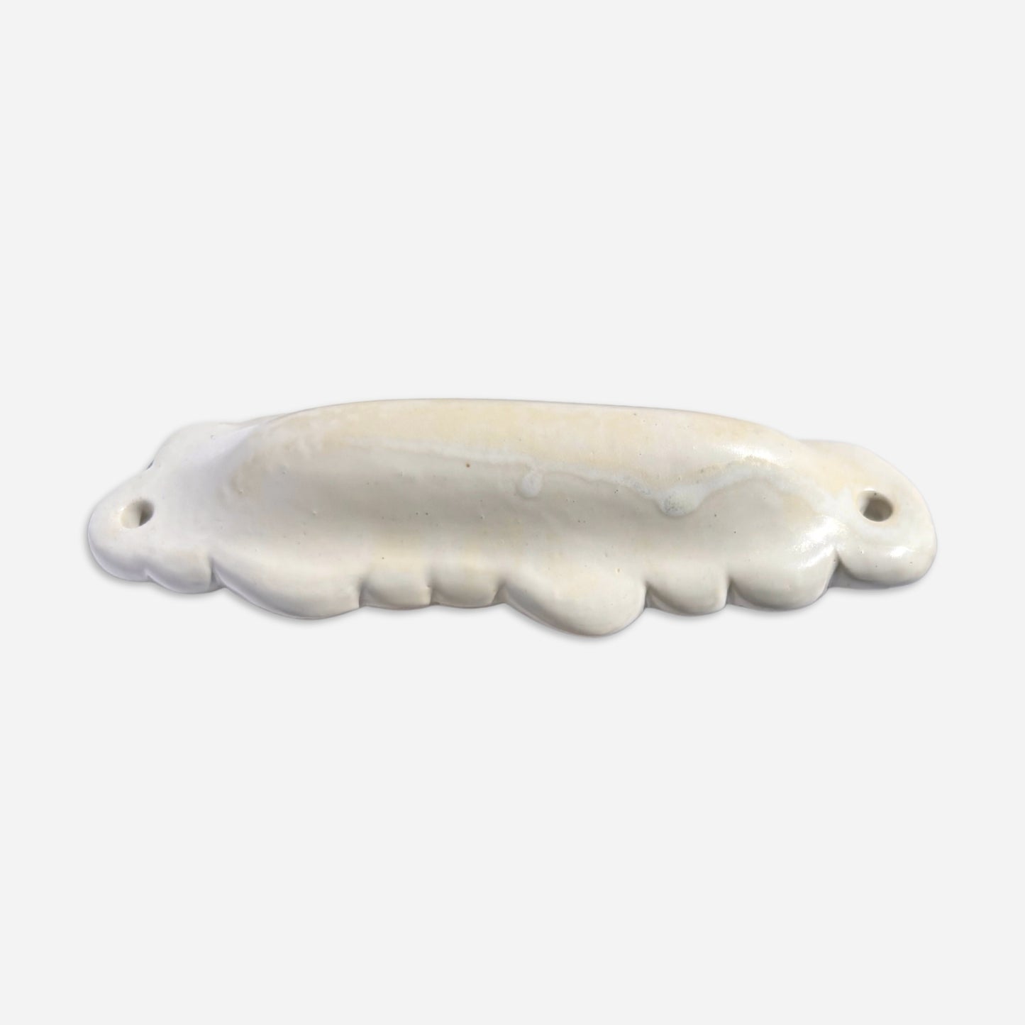 modern sculptural mezuzah case in cloud form handmade ceramic with smooth curved surface
