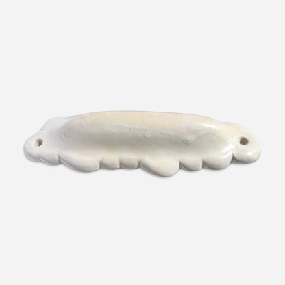 modern sculptural mezuzah case in cloud form handmade ceramic with smooth curved surface
